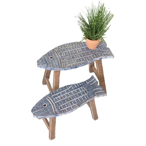 Set two nautical - wooden, fish
